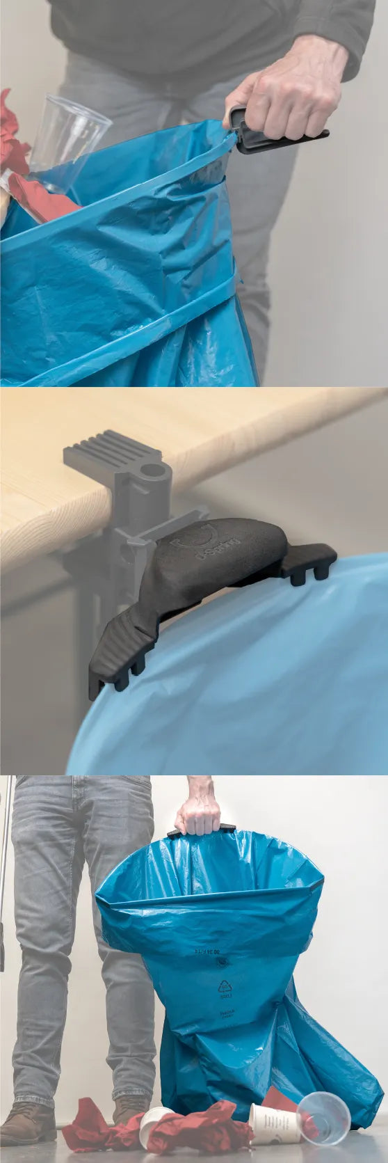 finde die einfache Lösung für Ihren Einsatz, das Beutelhalter System