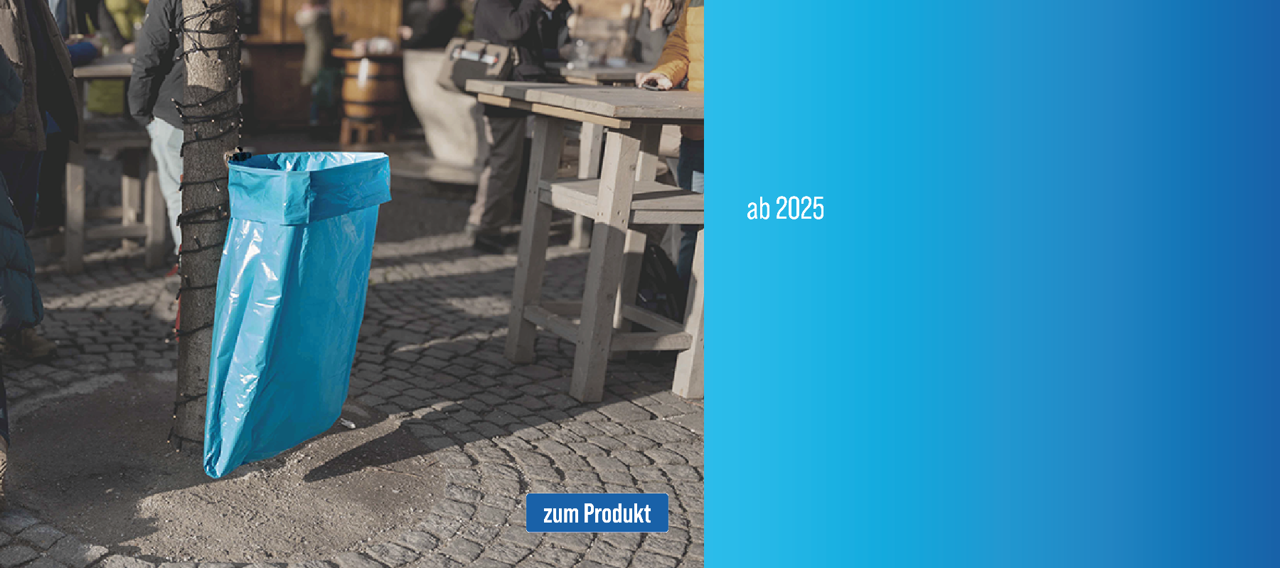für das Event oder während dem Food Truck Festival, individuell aufgebaut und platziert, der praktische Mülleimer
