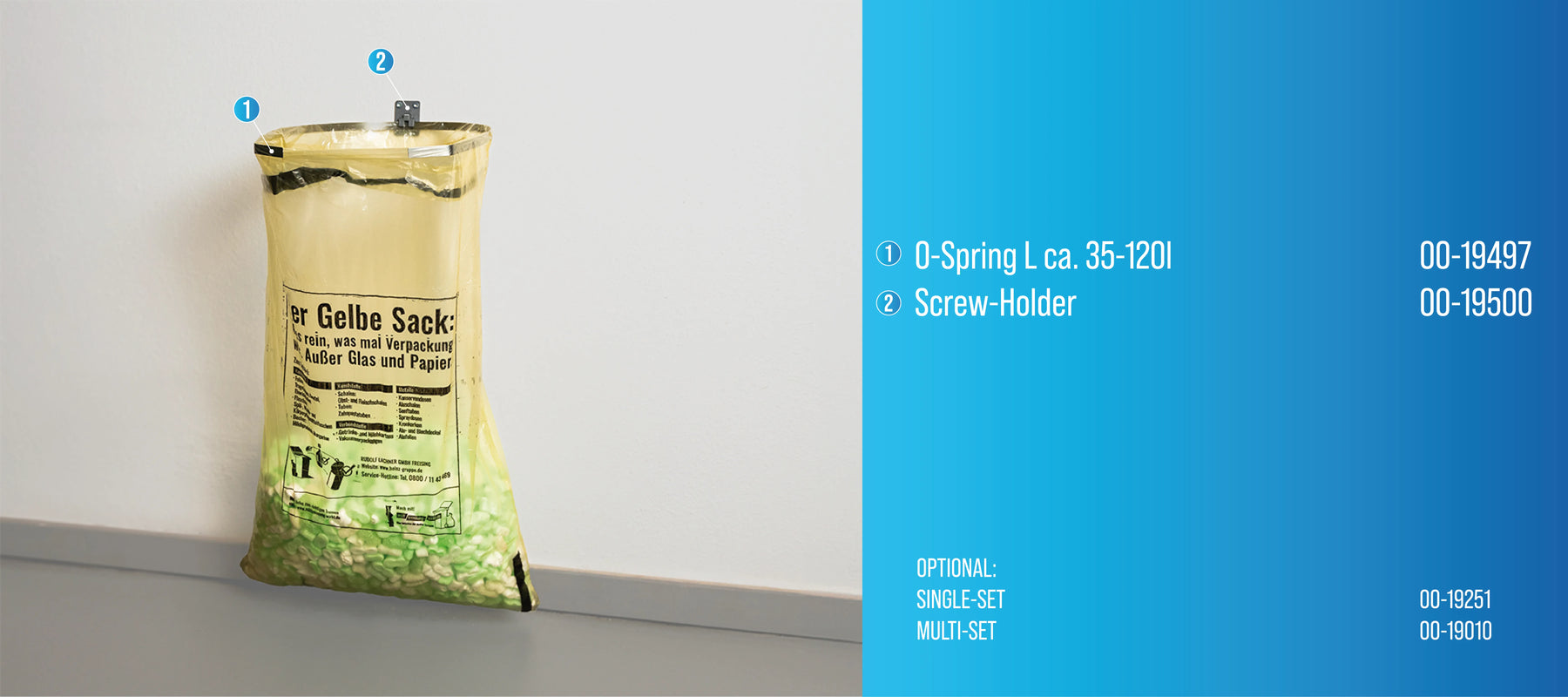 der Gelber SackHalter bei wenig Stauraum, einfach OSpring